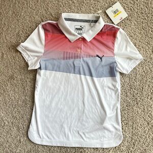 Puma Golf Girls Refraction Polo Medium Kids Rickie Fowler Promo Polo dryCELL NEW